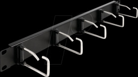 66918 19" 1U cable management panel, 5 brackets, black