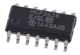 ADC 16 bitów 0.015ksps A/C: 4 SOIC Delta Sigma Szeregowy (I2C) Od 2,7 do 5,5 V