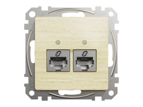 SEDNA DESIGN & ELEMENTS Gniazdo komputerowe 2xRJ45 kat.6 STP brzoza SDD180462S SCHNEIDER ELECTRIC