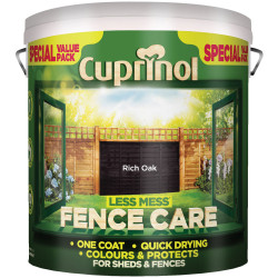 Cuprinol 5194070 Less Mess Fence Care Rich Oak 6 litre