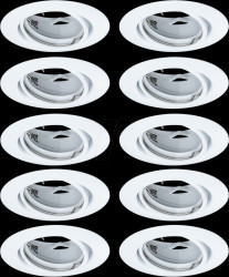93400 Base recessed light, GU10, 20°, round, white, set of 10