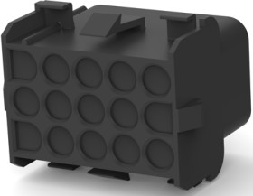 Socket housing, 15 pole, pitch 6.35 mm, straight, black, 794745-1