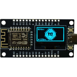 ESP8266 NodeMCU z wyświetlaczem OLED 0,96" 128x64px I2C CH340 z USB-C niebieski