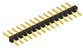 Pin header, 15 pole, pitch 2.54 mm, straight, black, 10080491