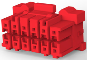 Plug housing, 12 pole, pitch 3.3 mm, straight, red, 3-1971905-6