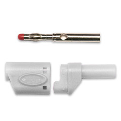 Adapter z wtykiem bananowym Męski Połączenie lutowane typ Wtyk bananowy Biały 20A Mueller Electric rozmiar 4 mm