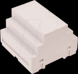 Top-hat rail housing, 88 x 90 x 65 mm, light gray