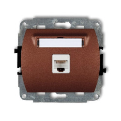 TREND Gniazda komputerowe pojedyncze 1xRJ45, kat. 5e, 8-stykowy brĄzowy metalik 9GK-1