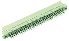 Male connector, type R, 64 pole, a-b-c, pitch 2.54 mm, press-in connection, straight, gold-plated, 09731642904