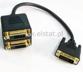 Adapter DVI WT - 2 x DVI GN x kabel