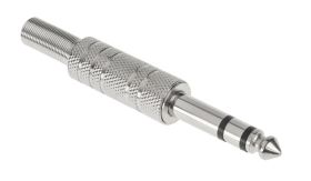 WTYK JACK 6,3mm STEREO METAL (GRAWEROWANY) (ZLJACK WT63STE-METGR)