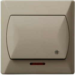 AKCENT Łącznik krzyżowy z podświetleniem pomarańczowym kremowy ŁP-4AS/01