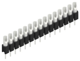 Pin header, 15 pole, pitch 2.54 mm, straight, black, 10040033