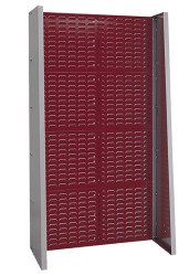 Szafka z panelami ażurowymi głębokość 452mm szerokość 1015mm wysokość 1835mm Czerwony Stal Bott