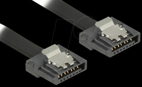 83842 Cable SATA FLEXI 6 GB/s 70 cm black metal