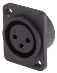 Złącze XLR 3 -pinowe Montaż na płytce drukowanej Żeński Czarny