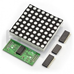 Matryca LED 8x8 + sterownik MAX7219 - duża 60x60mm - MOD-39