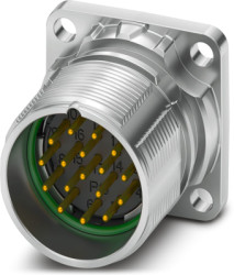 Surface-mounting plug, M23, 17 pole, crimp connection, standard/ONECLICK quick locking system, straight, 1629086