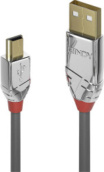 Lindy 3m USB 2.0 Typ A do kabla Mini-B, linia Cromo
