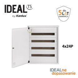Rozdzielnica modułowa metalowa 4x24 natynkowa IP30 N+PE I klasa drzwi białe KP-DB-I-MS-424 biały 32638