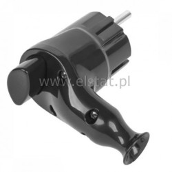 Wtyczka kątowa TP-05 +0 + przeł czarna