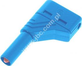 LAS S W BL Wtyk bezp. 4mm kątowy, przyłącze przykręcane, 24A, niebieski, Hirschmann, 934098102, LASSWBL