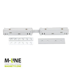 Łącznik zasilający prosty 1-fazowy do szyny magnetycznej biały M-LINE