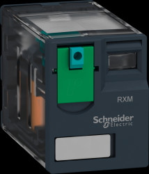 RXM4AB1BD Miniature industrial relay, 14-pin, 4 changeover contacts, 24 V,