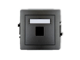 DECO Gniazdo multimedialne pojedyncze bez modułu (standard Keystone) grafitowy 11DGM-1P KARLIK