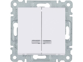 LUMINA Wyłącznik podwójny seryjny świecznikowy kontrolny biały WL0240 HAGER