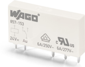 Relay, 1 Form C (NO/NC), 24 V (DC), 6 A, 250 V (AC), 857-153