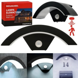 Lampa kinkiet MOON ścienny NAD DRZWI LED 18W barwa zimna CZUJNIK RUCHU CY-30 MEGAKABEL