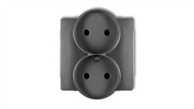 Deco Gniazdo Podwójne B/U Grafitowy 11Dgpr-2P