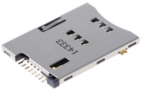 raster: 1.27mm 6-pinowe, Żeński, Molex, seria mini-SIM