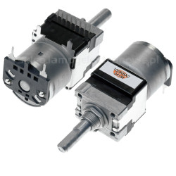 Potencjometr obrotowy 2x100k B RK168 z silnikiem Alps
