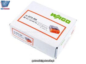 SzybkozĹÄczka 3x 0,5-2,5mm2 transparentna pomaraĹczowa x100szt. WAGO 2273-203