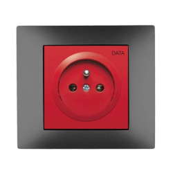 Vestra Gniazdo pojedyncze DATA bez ramki podtynkowe IP20 czarny 3842-19