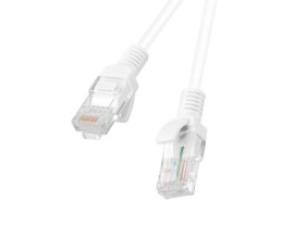 Kabel krosowy patchcord U/UTP kat.5e 0,25m biały
