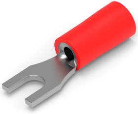 Insulated forked cable lug, 0.25-1.6 mm², AWG 22 to 16, red, 165004