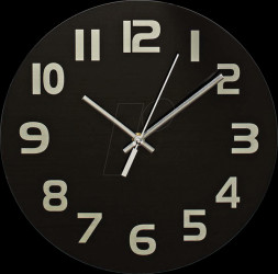 CLWA006GL30BK Wall clock, diameter: 300 mm, glass, black