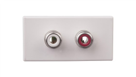 Simon Connect Gniazdo K45/2 Audio 2Xrca /Cinch/ Czysta Biel K101b/9