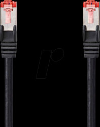 CCGL85221BK05 Patch cable, Cat.6, S/FTP, 0.5 m, black