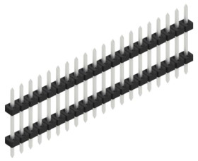 Pin header, 20 pole, pitch 2 mm, straight, black, SLY508120Z