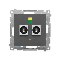 Simon 55 Gniazdo ekwipotencjalne podwójne (moduł) Grafitowy mat TGEK2.01/116