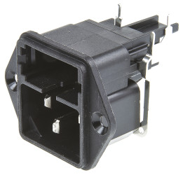 Złącze IEC IEC C14 Montaż na panelu Męski 10A Kąt Proste liczba bezp 1 Śruba Schurter