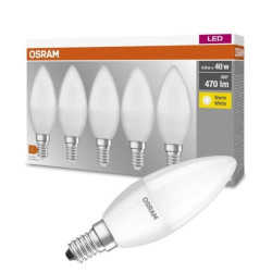 5PAK Żarówka LED E14 B35 5.7W = 40W 470lm 2700K Ciepła OSRAM Base