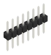 Pin header, 8 pole, pitch 2.54 mm, straight, black, 10046240