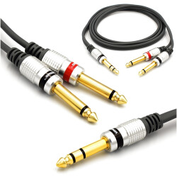 Kabel Jack 6,3 Stereo 2x Wtyk Jack 6,3 Mono 1,5m Vitalco MK75