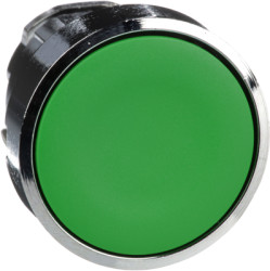 Pushbutton, unlit, groping, waistband round, green, front ring silver, mounting Ø 22 mm, ZB4BA3
