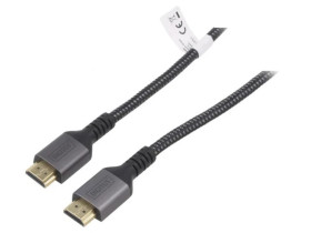 DB-330200-030-S Kabel HDCP 2.2 HDMI 2.1 HDMI wtyk z obu stron tekstylny 3m